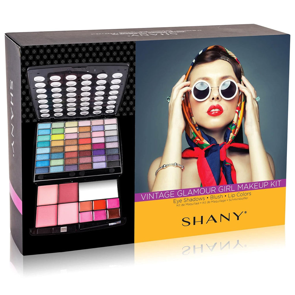 Glamour Girl Ultimate Makeup Kit - All-in-One Eyeshadow Palette, Blushes, Lipstick, Mirror & Applicators in Premium Gift Packaging