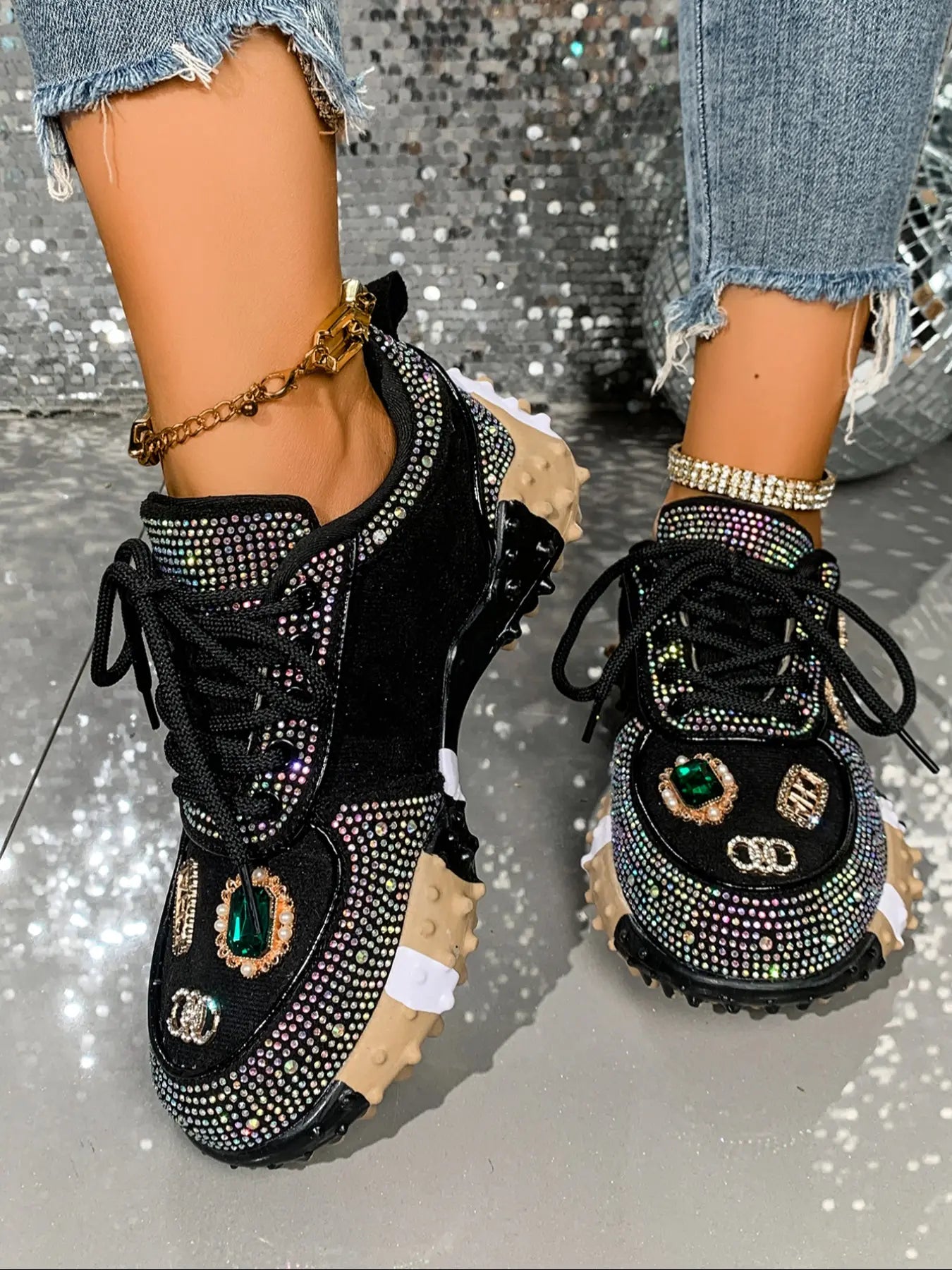 Women'S Casual Sports Shoes, Spring & Fall, Low Top, PU Material, Rubber Sole, Anti-Slip, Stylish Sneaker, Casual Trendy Sneakers, Fashionable, Versatile, Student Shoes