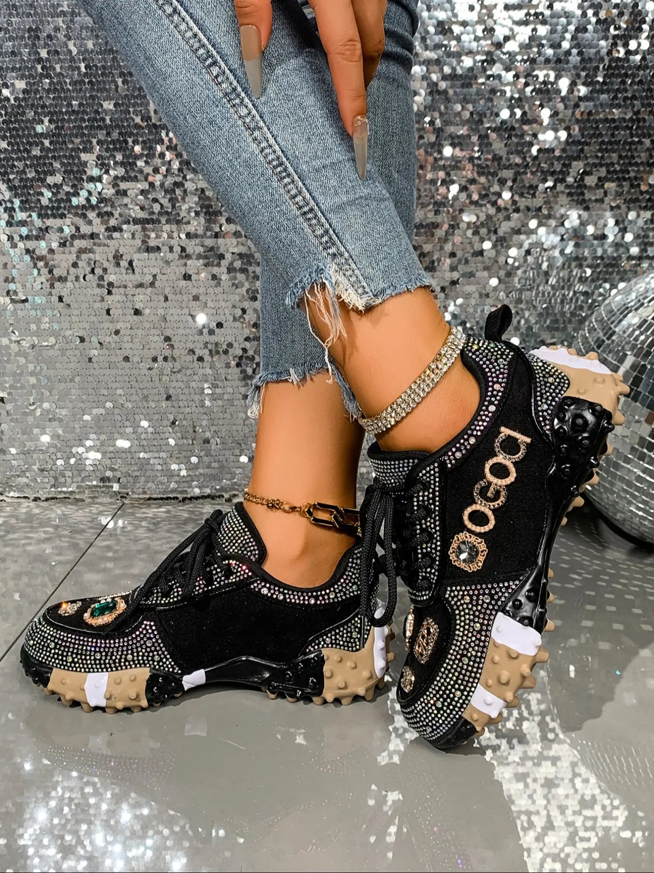 Women'S Casual Sports Shoes, Spring & Fall, Low Top, PU Material, Rubber Sole, Anti-Slip, Stylish Sneaker, Casual Trendy Sneakers, Fashionable, Versatile, Student Shoes
