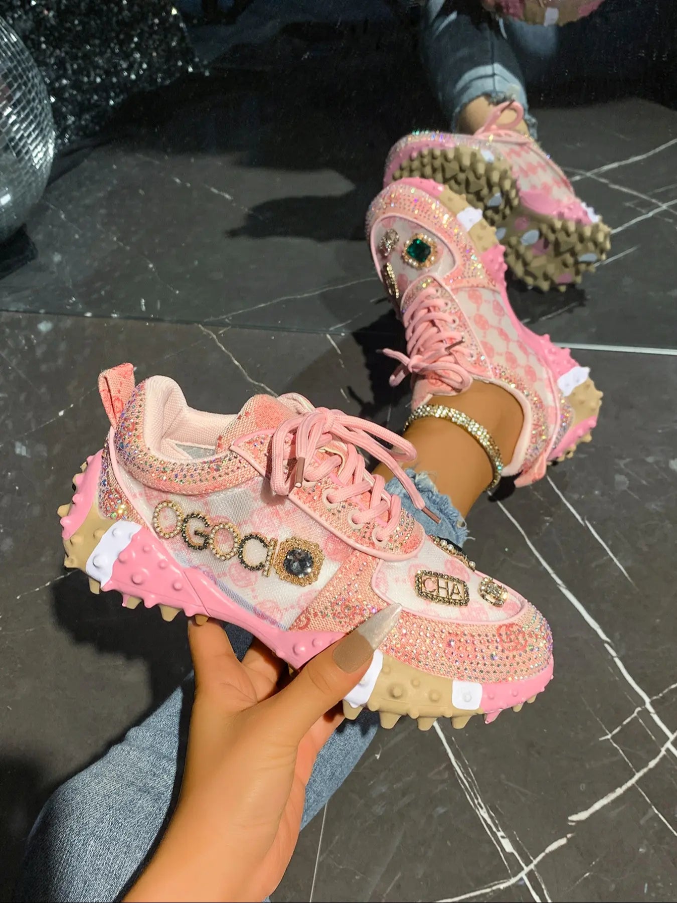 Women'S Casual Sports Shoes, Spring & Fall, Low Top, PU Material, Rubber Sole, Anti-Slip, Stylish Sneaker, Casual Trendy Sneakers, Fashionable, Versatile, Student Shoes