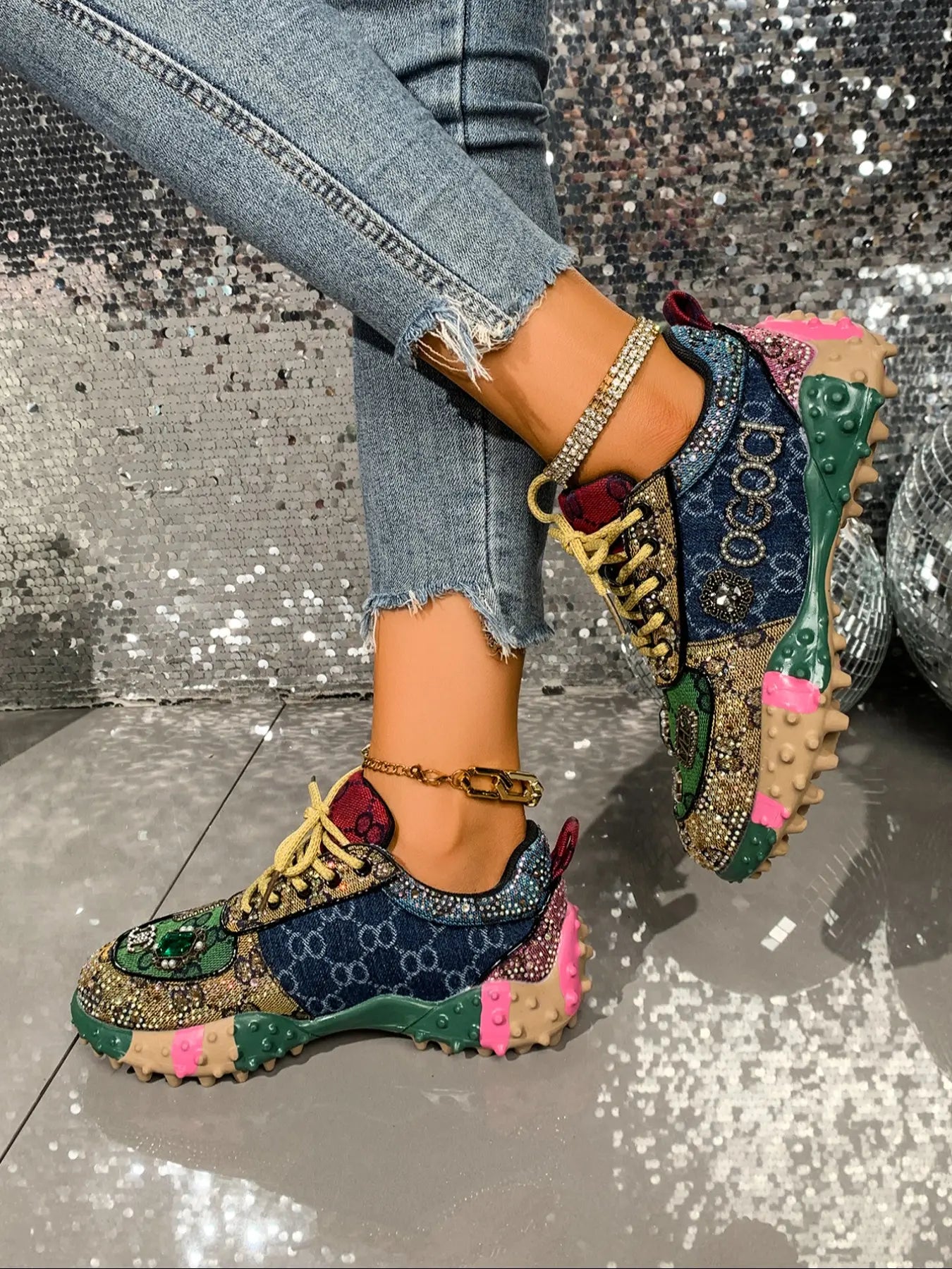 Women'S Casual Sports Shoes, Spring & Fall, Low Top, PU Material, Rubber Sole, Anti-Slip, Stylish Sneaker, Casual Trendy Sneakers, Fashionable, Versatile, Student Shoes
